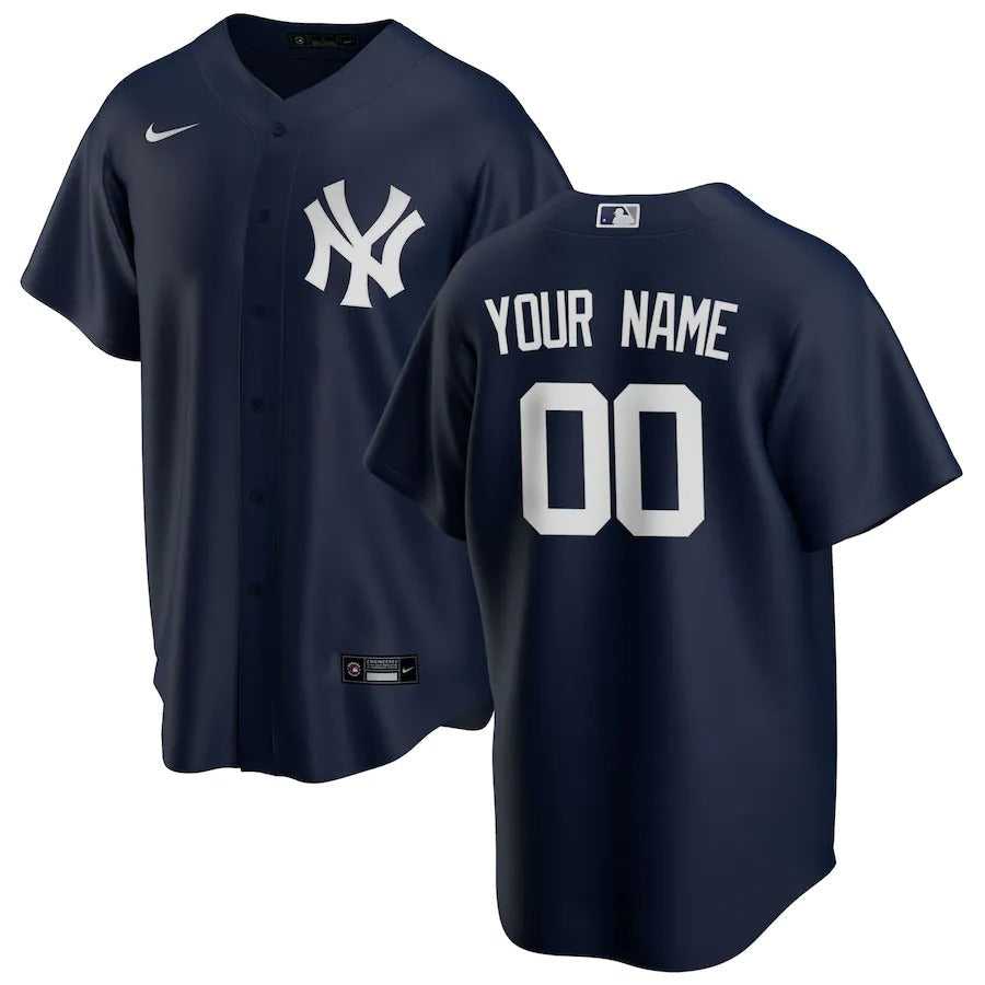 Men's New York Yankees Nike Navy Alternate Replica Custom Jersey