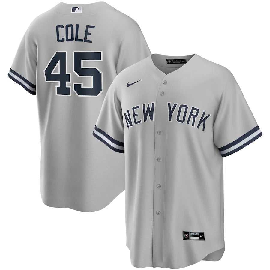 Men's New York Yankees Gerrit Cole Nike Gray Road Replica Player Name Jersey