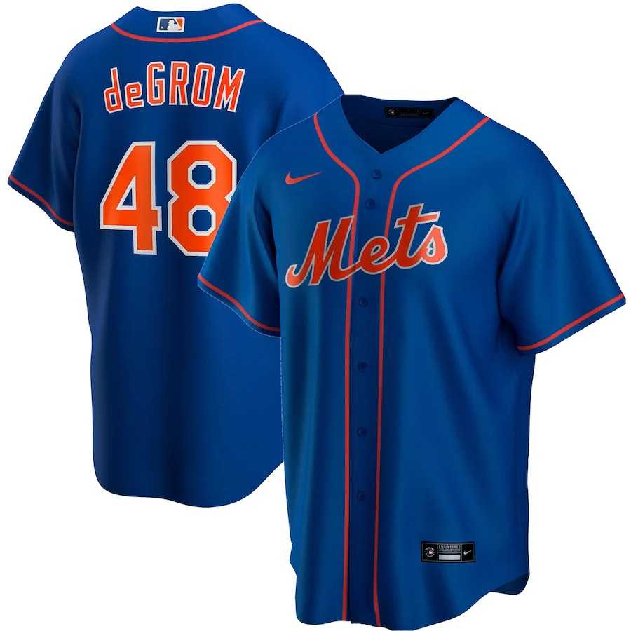 Men's New York Mets Jacob deGrom Nike Royal Alternate Replica Player Name Jersey
