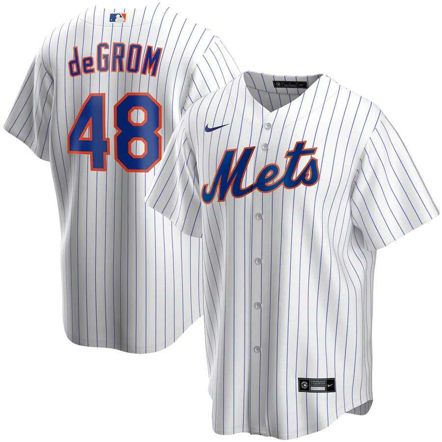 Men's New York Mets Jacob deGrom Nike White Home Replica Player Name Jersey