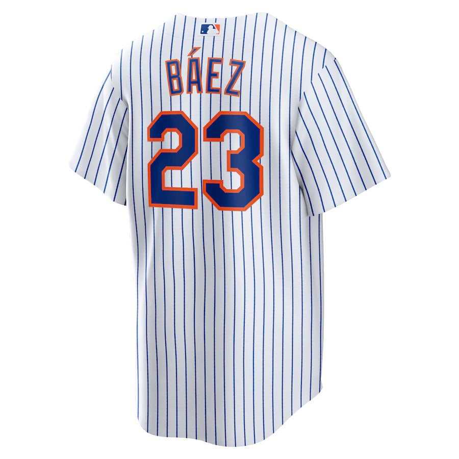 Men's New York Mets Javier Báez Nike White Home Official Replica Player Jersey
