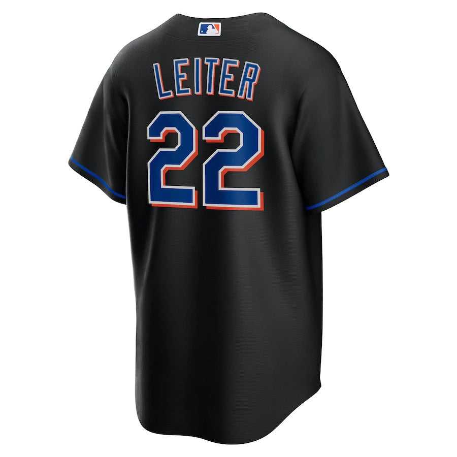 Men's New York Mets Al Leiter Nike Black 2022 Alternate Replica Player Jersey