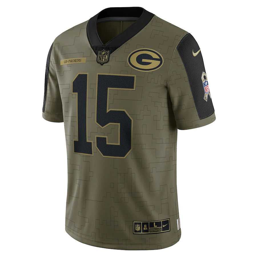 Men's Green Bay Packers Bart Starr Nike Olive 2021 Salute To Service Retired Player Limited Jersey