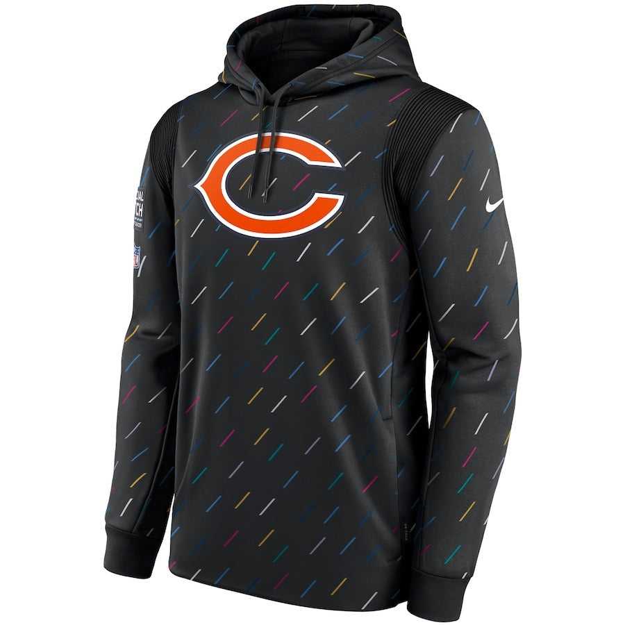 Men's Chicago Bears Nike Charcoal 2021 NFL Crucial Catch Therma Pullover Hoodie
