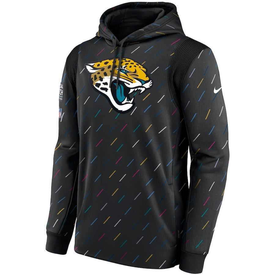 Men's Jacksonville Jaguars Nike Charcoal 2021 NFL Crucial Catch Therma Pullover Hoodie
