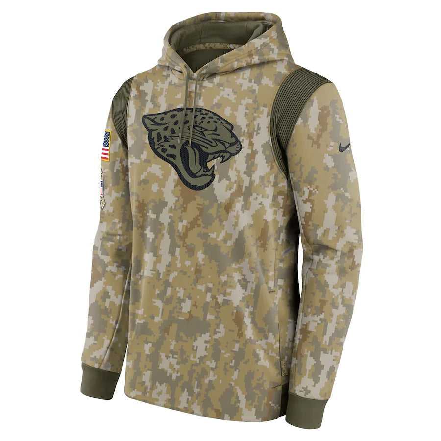 Men's Jacksonville Jaguars Nike Camo 2021 Salute To Service Therma Performance Pullover Hoodie