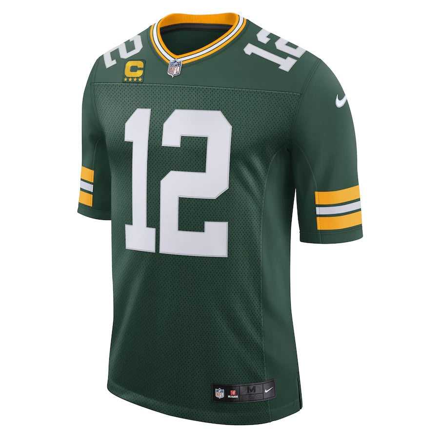 Men's Green Bay Packers Aaron Rodgers Nike Green Captain Vapor Limited Jersey