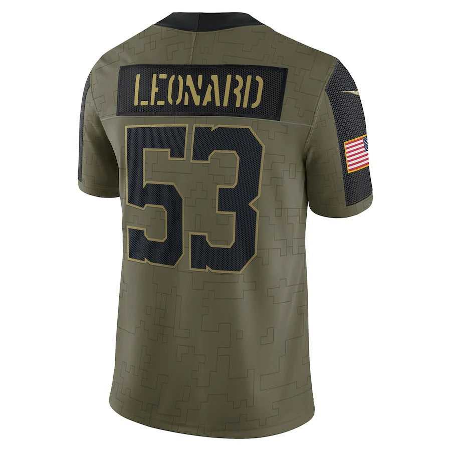 Men's Indianapolis Colts Darius Leonard Nike Olive 2021 Salute To Service Limited Player Jersey