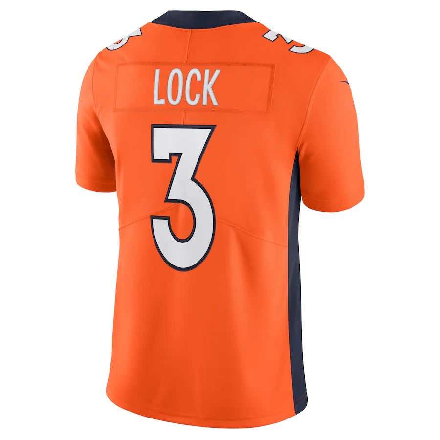 Men's Denver Broncos Drew Lock Nike Orange Vapor Limited Jersey