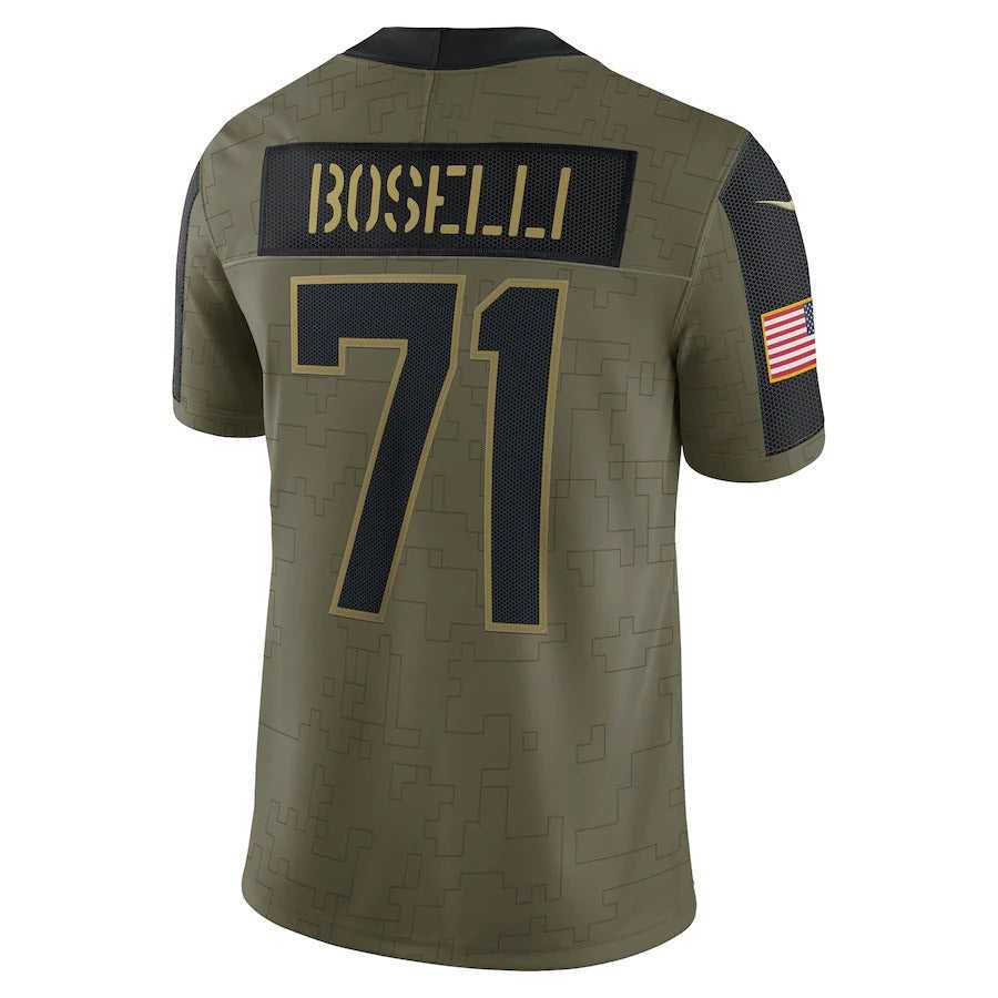 Men's Jacksonville Jaguars Tony Boselli Nike Olive 2021 Salute To Service Retired Player Limited Jersey