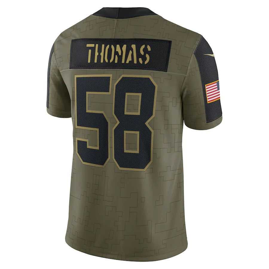 Men's Kansas City Chiefs Derrick Thomas Nike Olive 2021 Salute To Service Retired Player Limited Jersey