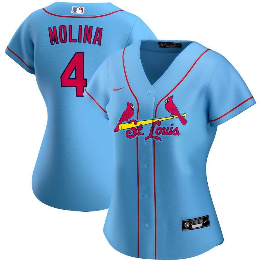 Women's St. Louis Cardinals Yadier Molina Nike Light Blue Alternate Replica Player Jersey