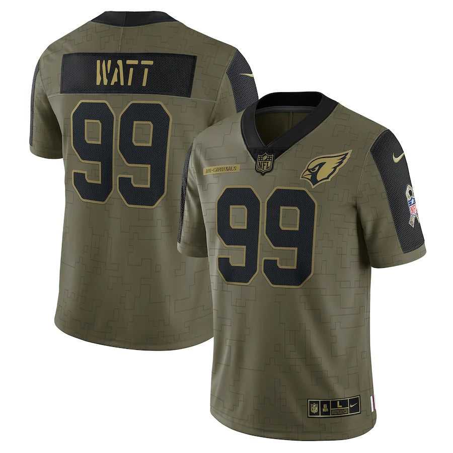 Men's Arizona Cardinals J.J. Watt Nike Olive 2021 Salute To Service Limited Player Jersey
