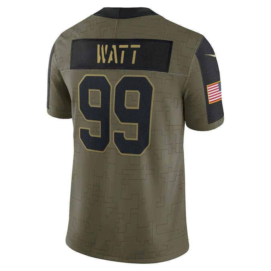 Men's Arizona Cardinals J.J. Watt Nike Olive 2021 Salute To Service Limited Player Jersey